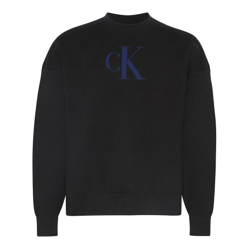 Calvin Klein Ανδρική πλεκτή μπλούζα Cotton Blend Monogram Logo Relaxed Sweater